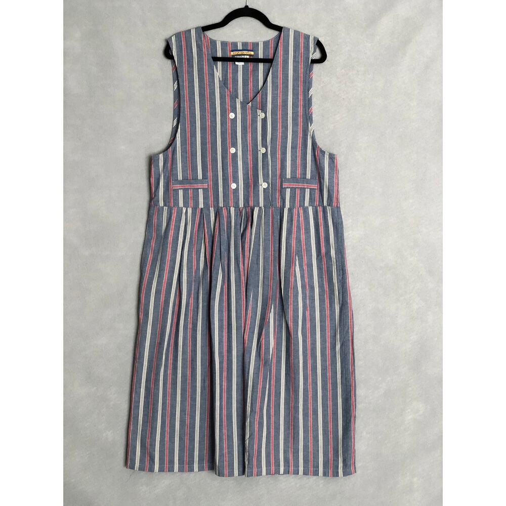 Bryn Connelly Pinafore Dress Stripe Sleeveless Women's Size 16